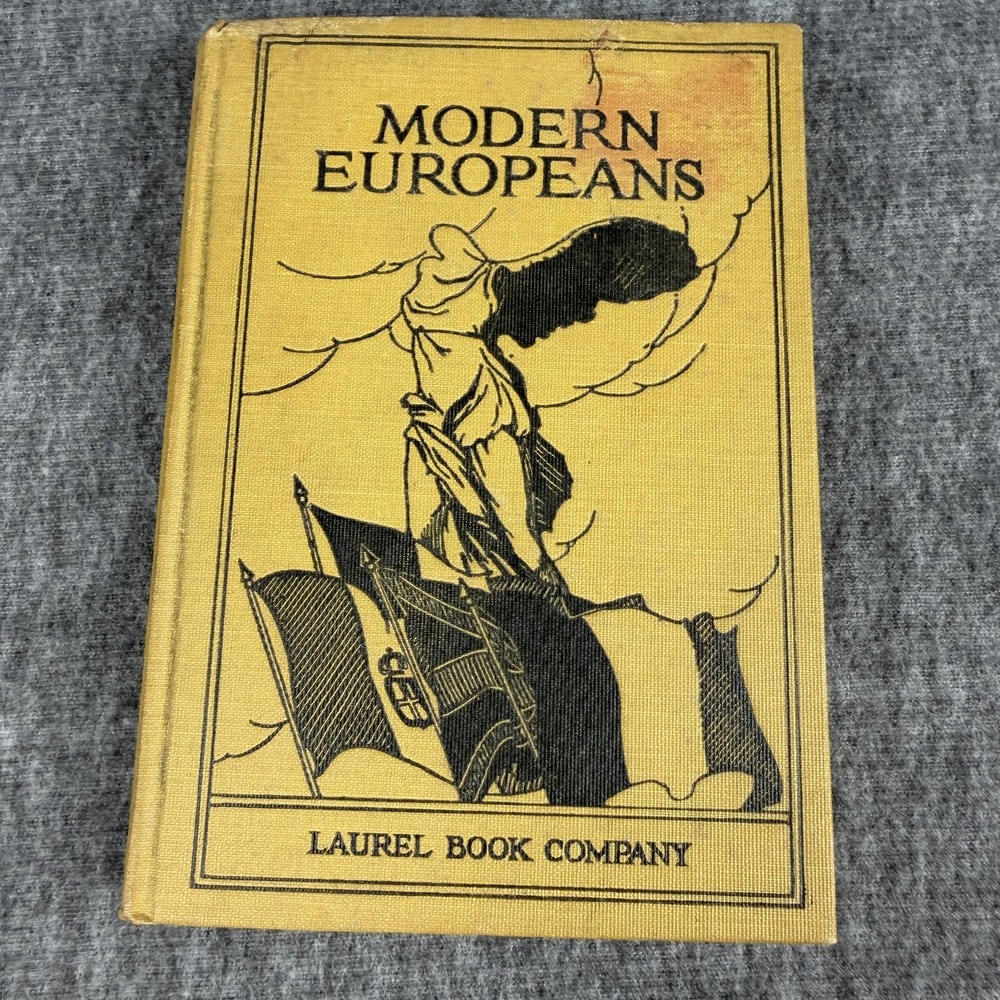 Vintage 1919 Modern Europeans Sanford Owen Laurel Yellow Biography HC Book